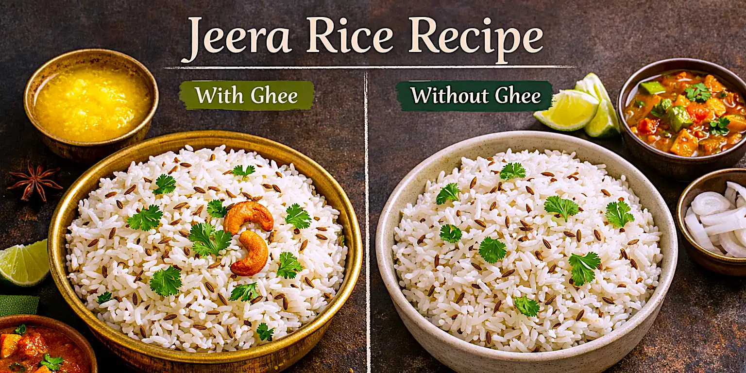 Jeera Rice Recipe with Ghee and Without Ghee
