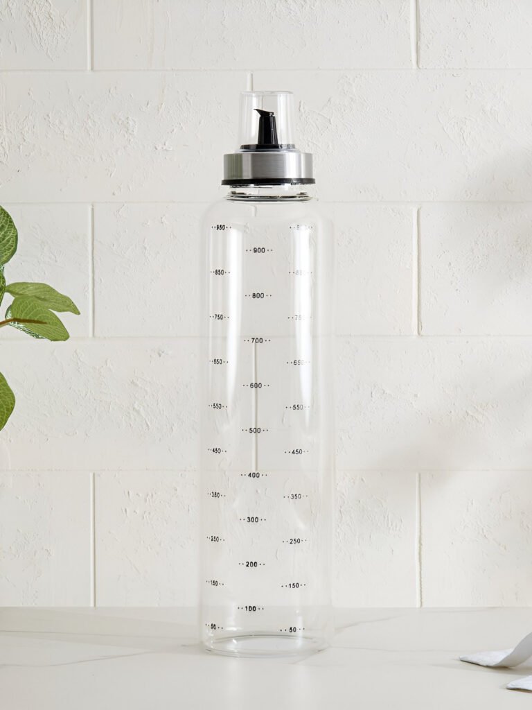 Home Centre Pamolive Noura Transparent Glass Easy to Clean Oil Dispenser 1L