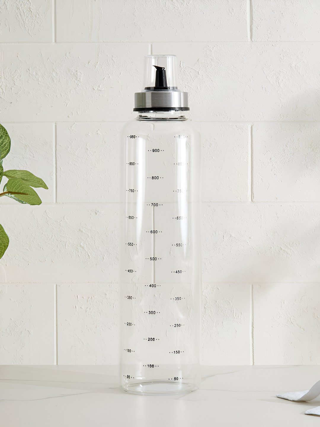 Home Centre Pamolive Noura Transparent Glass Easy to Clean Oil Dispenser 1L