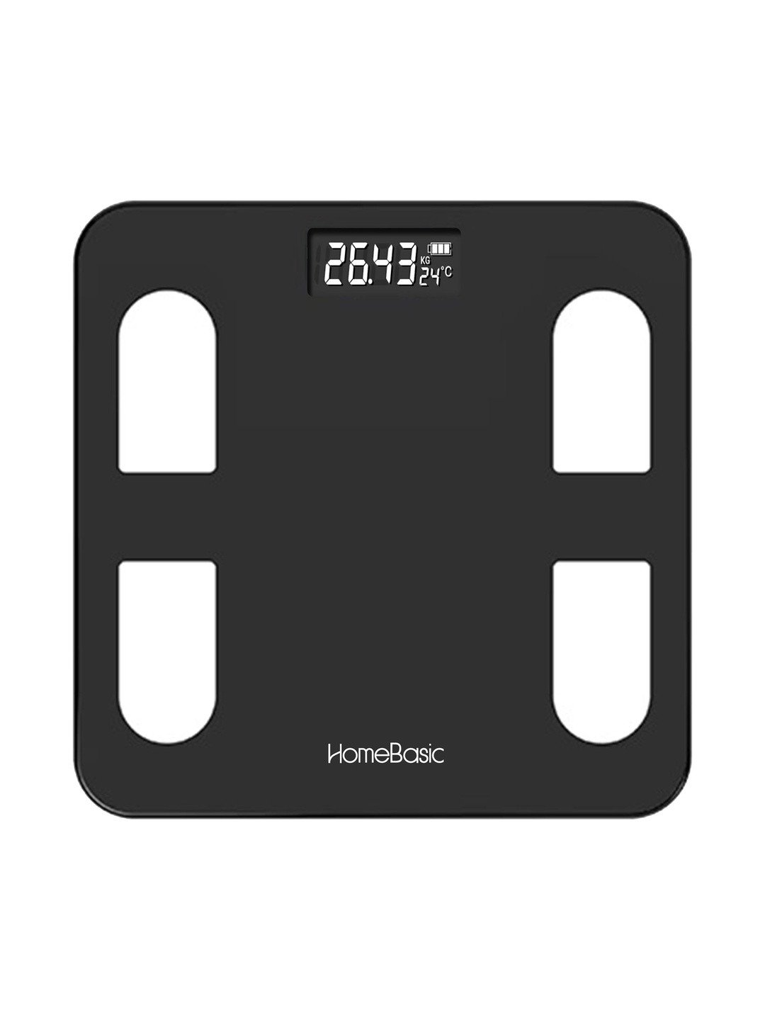 HOMEBASIC Black Glass Digital Kitchen Weighing Scale