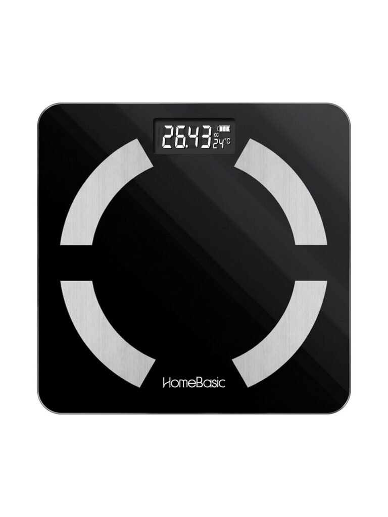 HOMEBASIC Black Glass Digital Kitchen Weighing Scale
