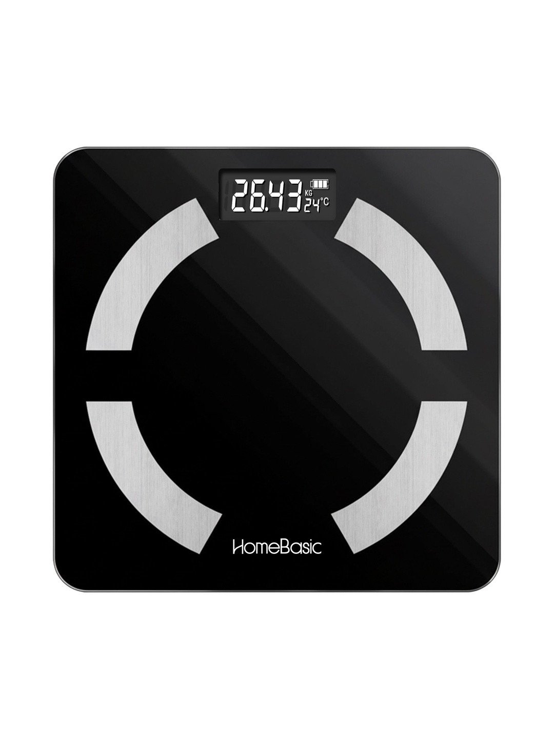 HOMEBASIC Black Glass Digital Kitchen Weighing Scale