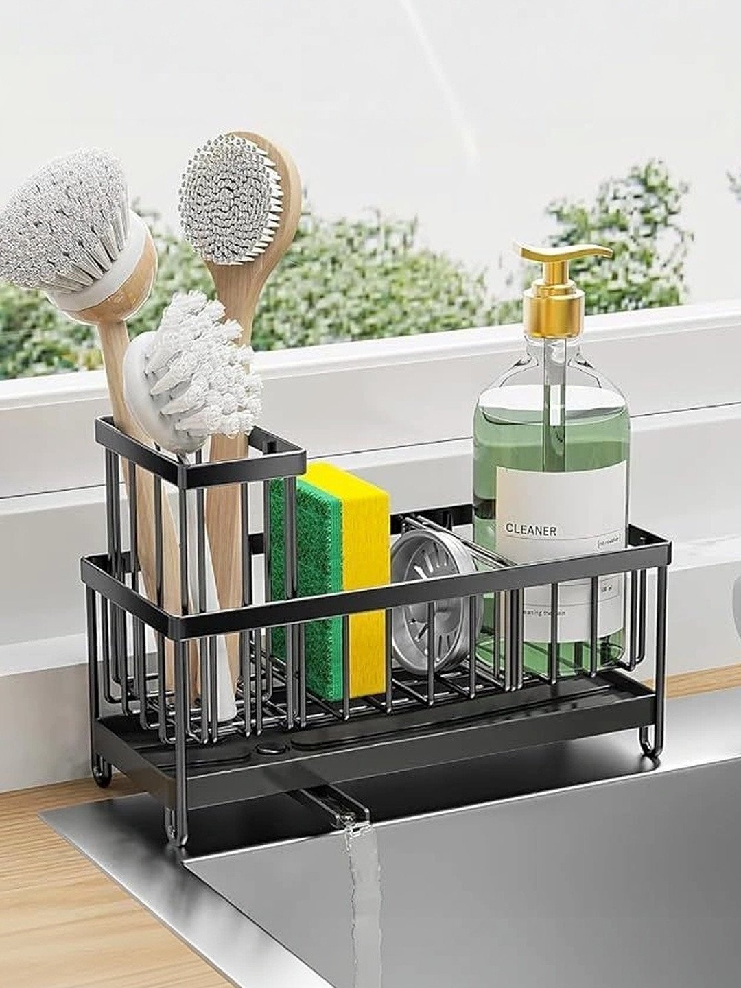Myntra Elegant Homes Black Stackable Multi-Utility Kitchen Sink Organiser
