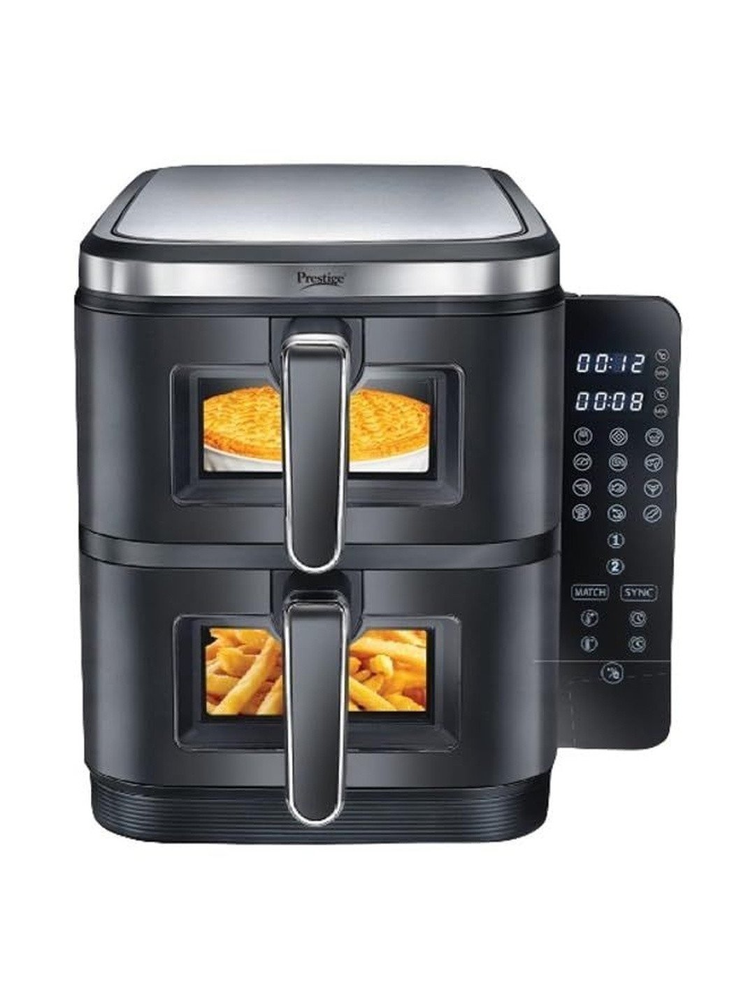 Prestige Black Air Duo 2850W 12L Foldable Control Panel AirFryer